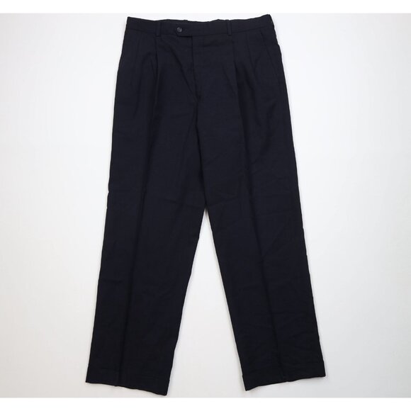 Vintage 70s Streetwear Mens 34x30 Lightweight Wool Knit Wide Leg Chino Pants USA